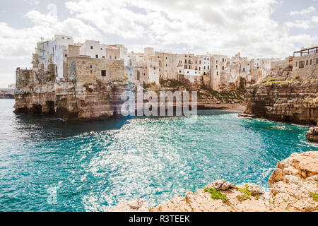 Italy, Puglia, Polognano a Mare, view to historic old town Stock Photo