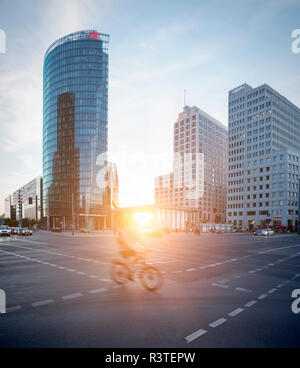Germany, Berlin, crossroad at Potsdamer Platz at twilight Stock Photo