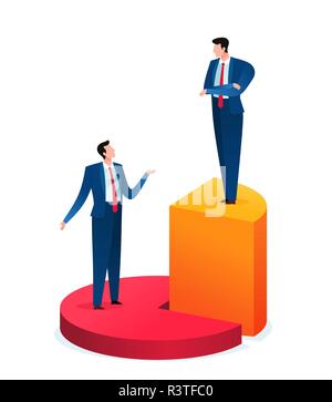 questioning business sharing result Stock Vector