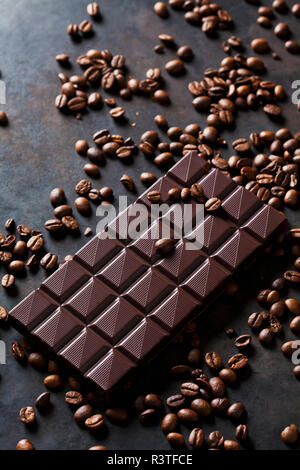 Freshly roasted coffee beans and dark chocolate Stock Photo