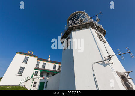 UK, Northern Ireland, County Antrim, Whitehead, Blackhead Lighthouse Stock Photo