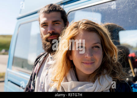 Young couple starting a road trip Stock Photo