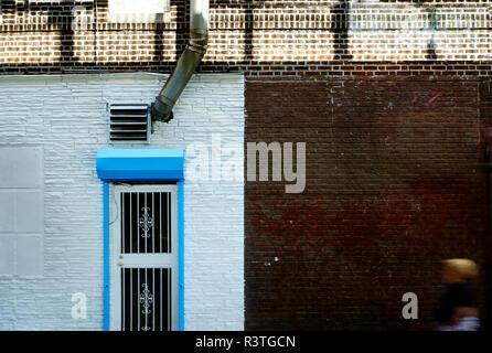 Wall of two colors divided by the center, with free space for text Stock Photo