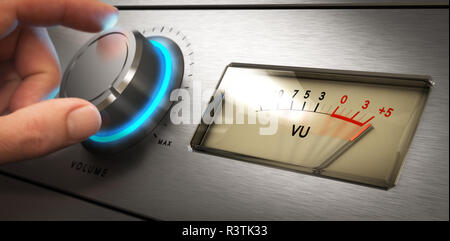 Volume Control, Hearing Problem Stock Photo