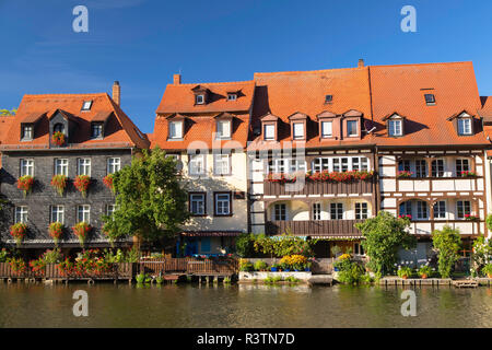 Houses of Klein Venedig (Little Venice), Bamberg (UNESCO World Heritage Site), Bavaria, Germany Stock Photo