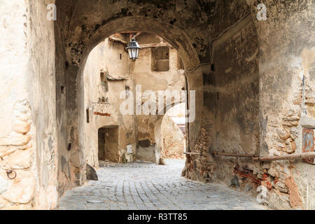 Europe, Romania. Mures County, Sighisoara. City archways. Stock Photo