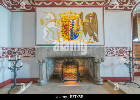 UK, Scotland, Stirling. King's Inner Chamber in Stirling Castle, built by the Stewart kings, James IV, James V and James VI in the 16th century Stock Photo