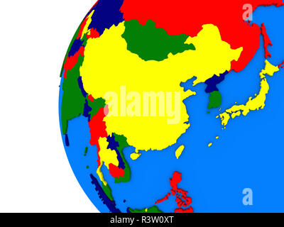 east Asia region on political globe Stock Photo