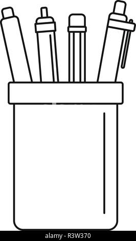 Pens set icon. Outline pens set vector icon for web design isolated on white background Stock Vector