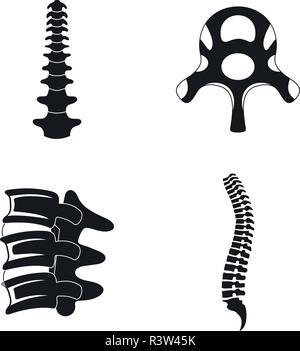 Spine orthopedic vertebra icons set. Simple illustration of 4 spine orthopedic vertebra vector icons for web Stock Vector