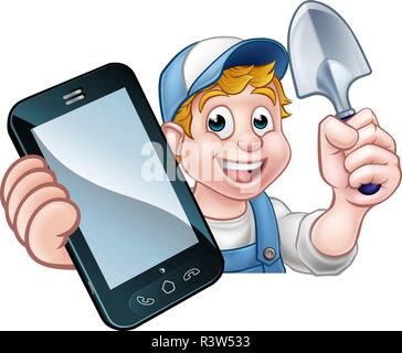 Gardener Phone Concept Stock Vector