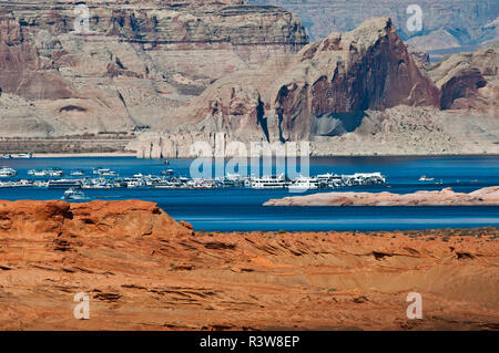 USA, Arizona, Page, Lake Powell Vistas, Marinas, From Wahweap Overlook Stock Photo