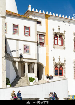 Palacio Nacional de Sintra, near Lisbon, part of UNESCO. Southern Europe, Portugal Stock Photo