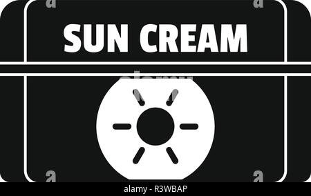 Sun cream icon. Simple illustration of sun cream vector icon for web design isolated on white background Stock Vector