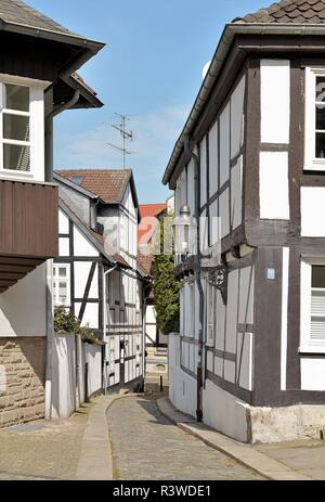 historic half-timbered houses in the old town of braunschweig Stock Photo