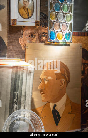 Hitler artifacts in Documentation Centre Nazi Party Rally Grounds Museum, Nuremberg, Bavaria, Germany Stock Photo