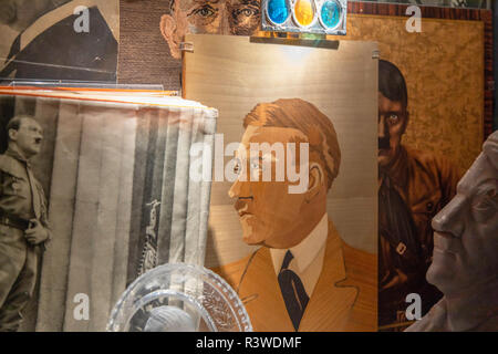 Hitler artifacts in Documentation Centre Nazi Party Rally Grounds Museum, Nuremberg, Bavaria, Germany Stock Photo