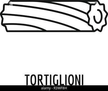 Tortiglioni pasta icon. Outline tortiglioni pasta vector icon for web design isolated on white background Stock Vector