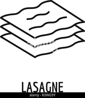 Lasagne icon. Outline lasagne vector icon for web design isolated on white background Stock Vector