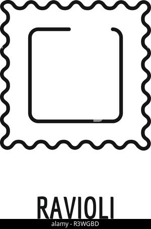 Ravioli pasta icon. Outline ravioli pasta vector icon for web design isolated on white background Stock Vector