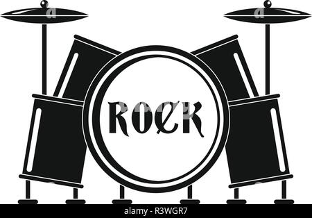 Rock drums icon. Simple illustration of rock drums vector icon for web design isolated on white background Stock Vector