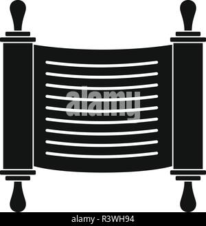 Torah scroll icon. Simple illustration of torah scroll vector icon for web design isolated on white background Stock Vector