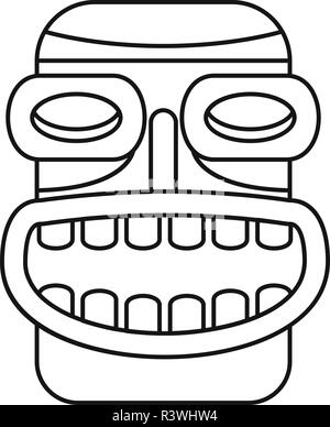 Tiki idol smile icon outline style Royalty Free Vector Image Stock ...