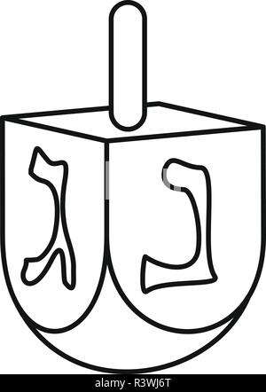 Jewish dreidel icon. Outline illustration of jewish dreidel vector icon for web design isolated on white background Stock Vector