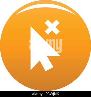 Cursor close element icon. Simple illustration of cursor close element vector icon for any design orange Stock Vector
