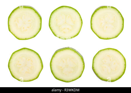 sliced courgette path isolated Stock Photo