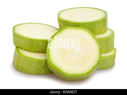 sliced courgette path isolated Stock Photo