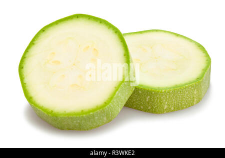 sliced courgette path isolated Stock Photo