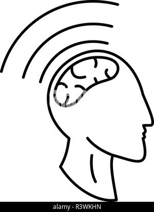 Brain storming icon. Outline illustration of brain storming vector icon for web design isolated on white background Stock Vector