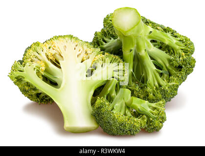 sliced broccoli path isolated Stock Photo
