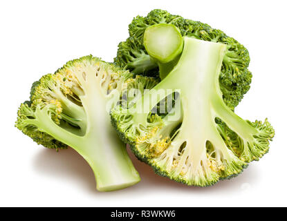 sliced broccoli path isolated Stock Photo