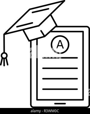 Test A graduate icon. Outline illustration of test A graduate vector icon for web design isolated on white background Stock Vector