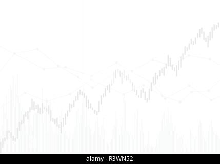 Business candle chart trading on the stock markets, the index increasing and decreasing market - vector white background Stock Vector