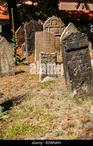 Old Jewish Cemetery, one of the most important Jewish historical monuments in Prague, Czech Republic Stock Photo