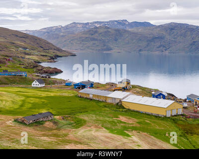 The settlement Qassiarsuk, probably the old Brattahlid, the home of Erik the Red. Stock Photo