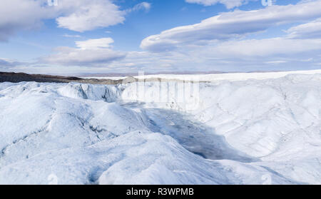 Landscape on the Greenland Ice Sheet near Kangerlussuaq, Greenland, Denmark Stock Photo