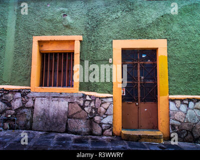 Mexico, Guanajuato, Colorful Back Alley Stock Photo