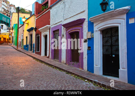 Mexico, Guanajuato, Colorful Back Alley Stock Photo