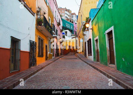 Mexico, Guanajuato, Colorful Back Alley Stock Photo