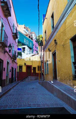 Mexico, Guanajuato, Colorful Back Alley Stock Photo