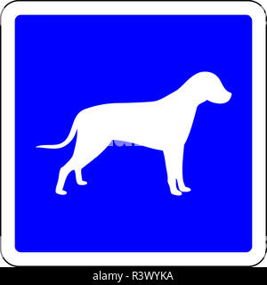 Dogs allowed blue sign Stock Photo