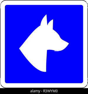 Dogs allowed blue sign Stock Photo