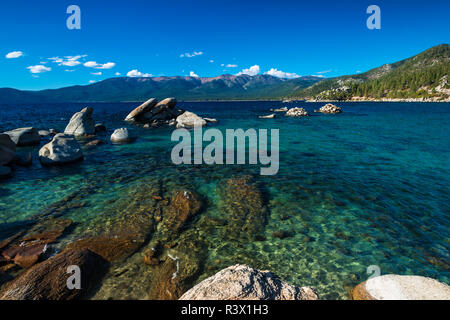 Boulders and cove at Sand Harbor State Park, Lake Tahoe, Nevada, USA Stock Photo