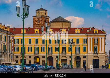 Italy Piedmont Cuneo Piazza Galimberti - View with Cathedral Stock Photo