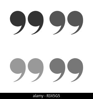 Quotes icon vector set. Quote marks black symbol isolated. Stock Vector