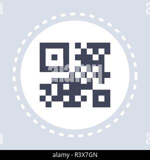 black realistic qr code icon shopping concept flat Stock Vector